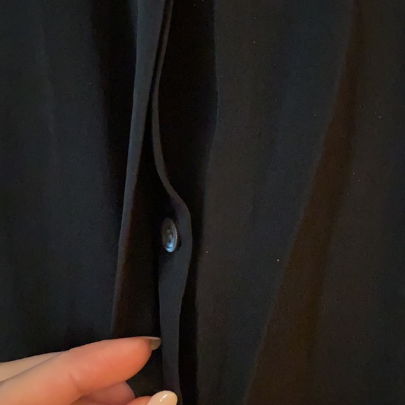 Theory silk button sleeveless collared blouse - Picture 4 of 7